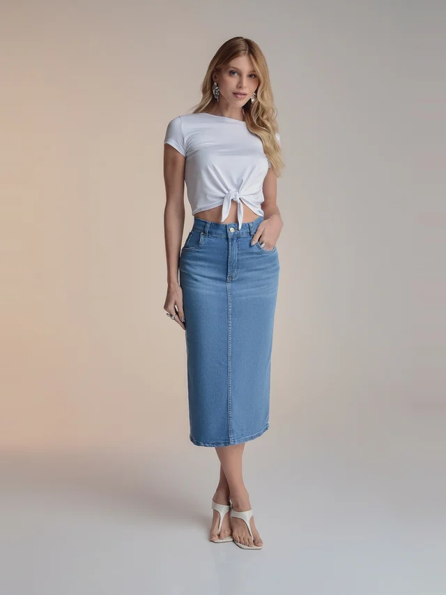 Saia jeans midi, KDORI, referência 13344, vista principal