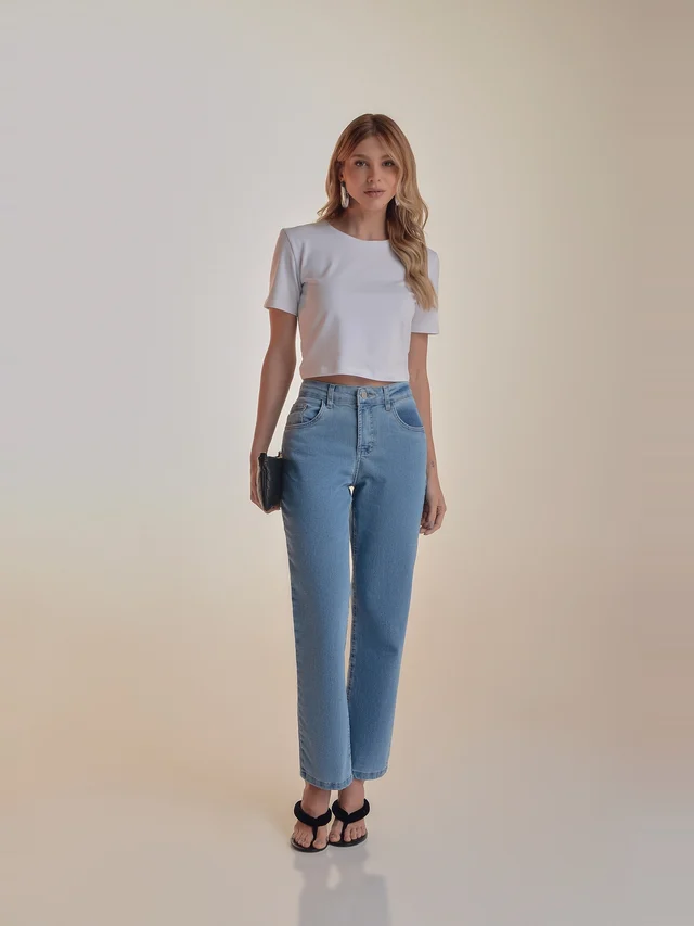 Calça jeans reta, KDORI, referência 14104, vista principal