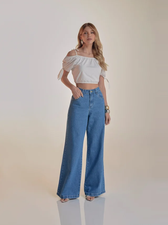 Calça jeans wide, KDORI, referência 14105, vista principal
