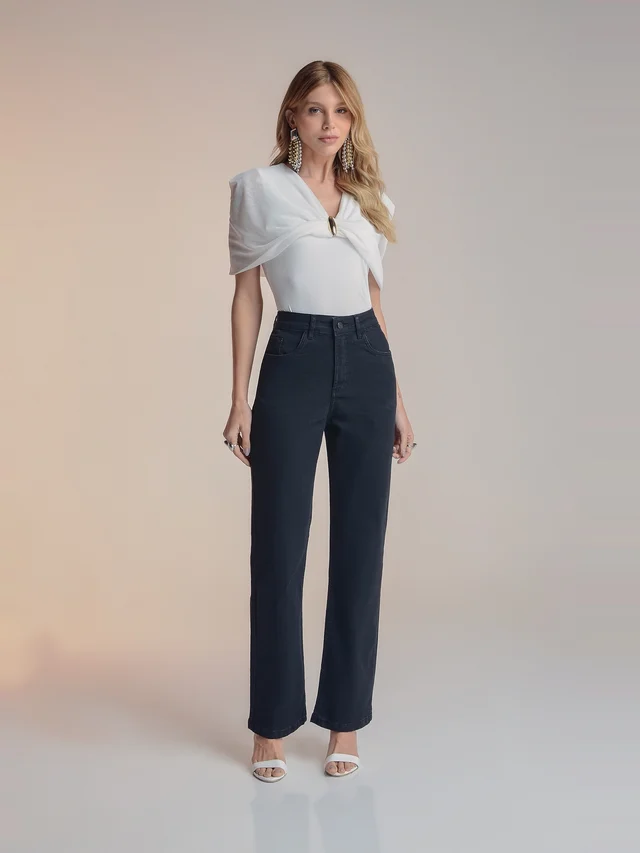 Calça jeans reta, KDORI, referência 14113, vista principal