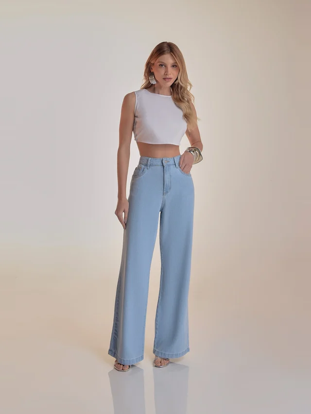 Calça jeans wide, KDORI, referência 16198, vista principal