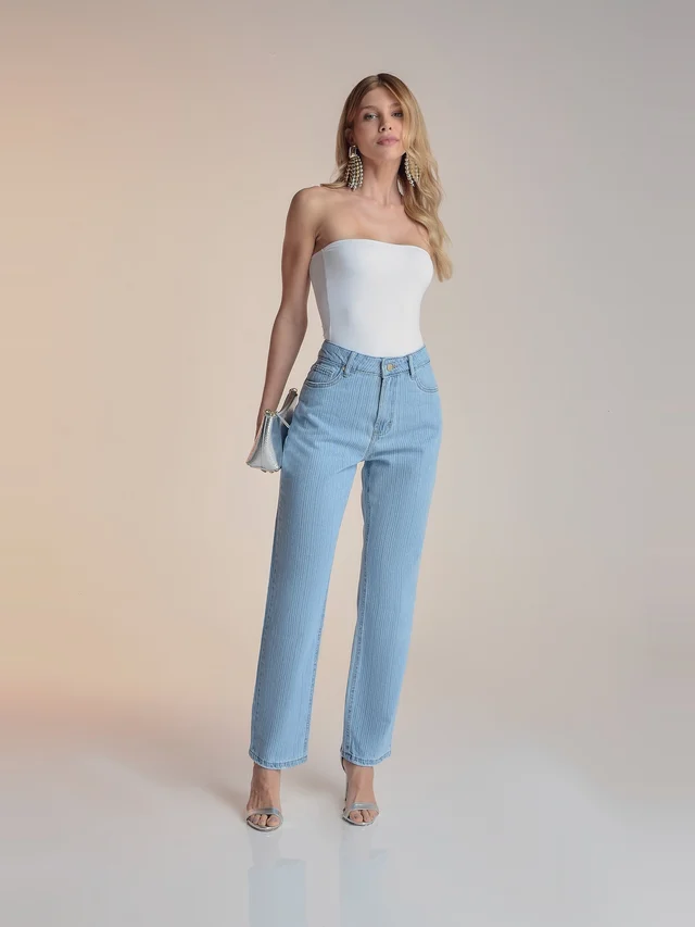 Calça jeans reta, KDORI, referência 16199, vista principal