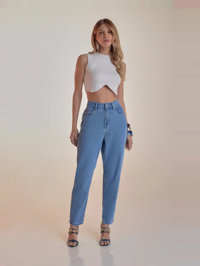 Calça jeans mom, KDORI, referência 16200, vista principal