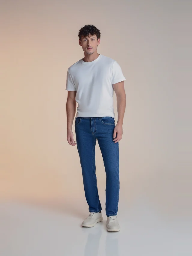 Calça jeans reta, KDORI, referência 40082, vista principal