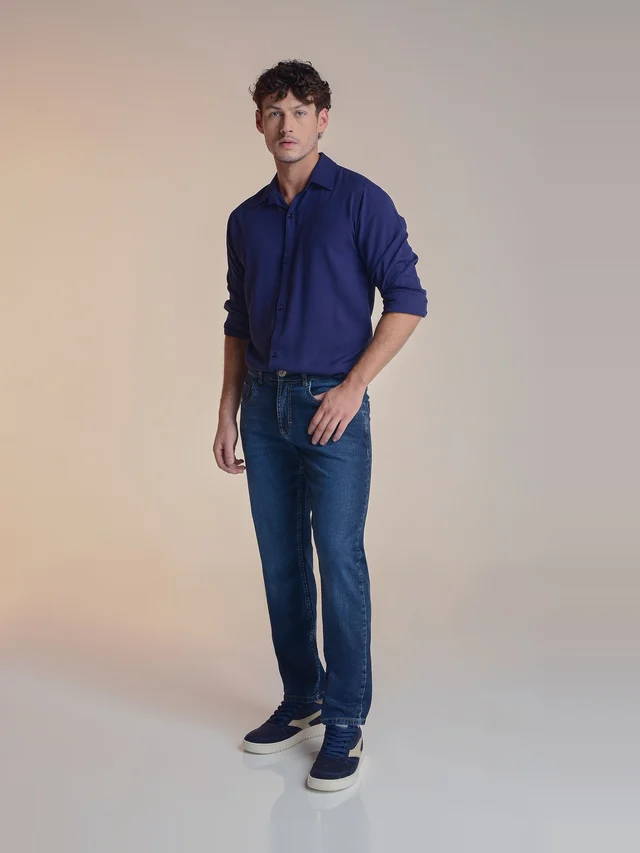 Calça jeans reta, KDORI, referência 40084, vista principal